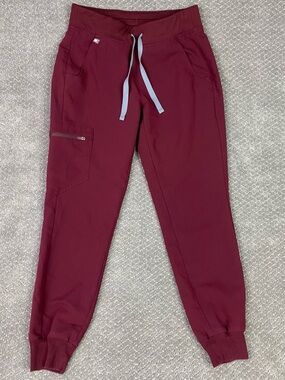 Figs Zamora Scrub Pants Women's XSP Burgundy Maroon XS Petite